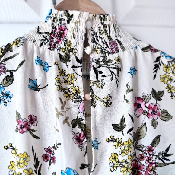 Shinestar Mock Neck Floral Cropped Blouse XL EUC - Picture 4 of 7